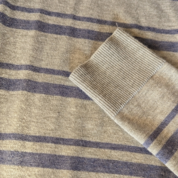 Gray and periwinkle stripe cardigan. - Picture 2 of 3